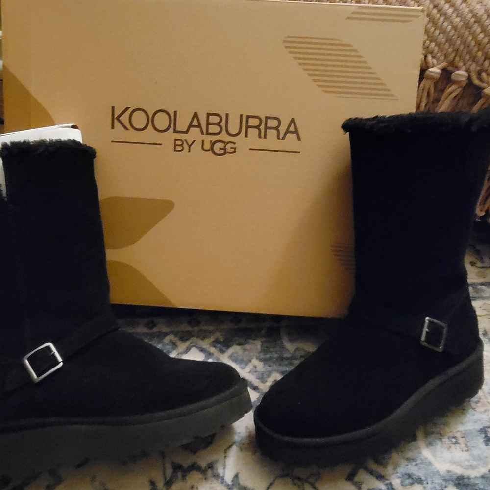 Koolaburra Black Winter Boots with Buckle